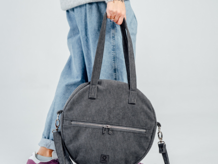 Circle Dark Gray Thin Cord Torebka Damska - NOW!