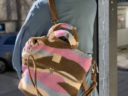 Postman Brown&Violet&Beige Meee Plecak Damski LE