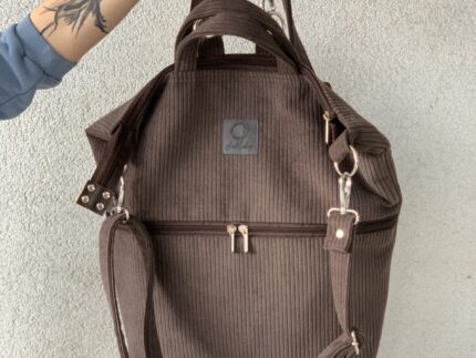 Postman Dark Brown Thin Cord Plecak Damsk