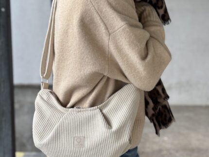 Light Beige Thin Cord Nerka Torebka Damska