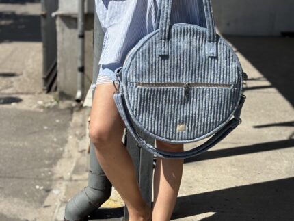 Circle Blue Thick Cord Torebka Damska