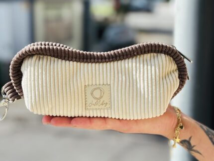 Beige&Brown Cord Etui Na Okulary